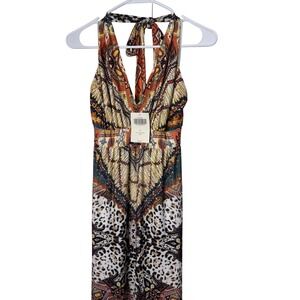 NWT Boston‎ Proper Kenyan Safari Resort Maxi Halter Neck Size 6 Boho Y2K $149